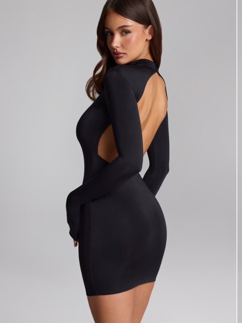 Oh Polly Black Open Back Bodycon Mini Dress – NWT